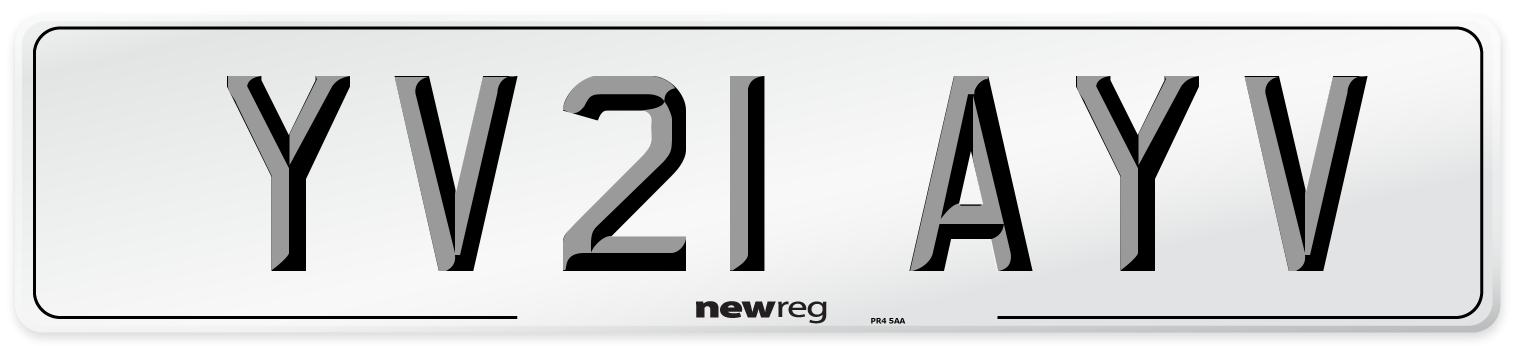 YV21 AYV Number Plate from New Reg